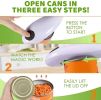 Kitchen Electric Can Opener;  Open Your Cans with A Simple Push of Button - Smooth Edge;  Food-Safe and Battery Operated Handheld Can Opener