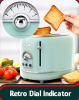 2 slice toaster SUS304 food grade 6 browning level stylish high lift bar 3 functions-thaw / reheat / cancel 1.5 inch super wide slot mint green