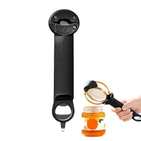 Multifunctional Retractable Bottle Opener Stainless Steel Can Opener (Color: BLACK)