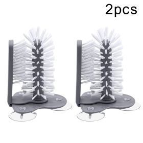 2 In 1 Cleaning Brush Cup Glass Cleaner Bottles Brush Suction Wall Lazy Brush Removable Washing Tools Kitchen Clean Accessories (Color: 2PCS)