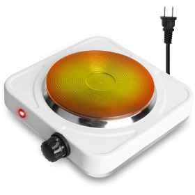 1500W Electric Single Burner Portable Heating Hot Plate Stove Countertop RV Hotplate with Non Slip Rubber Feet 5 Temperature Adjustments (Power: 1500W)