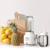 Portable smoothie mixer Vintage trendy juicer, milk shake and smoothie mixing mini crusher with 20.3 oz travel mug and lid 6 sharp blades without BPA