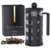 RAINBEAN  French Press Coffee Maker Easy Cleaning Cafeteria, Heat Resistant Borosilicate Glass, Black